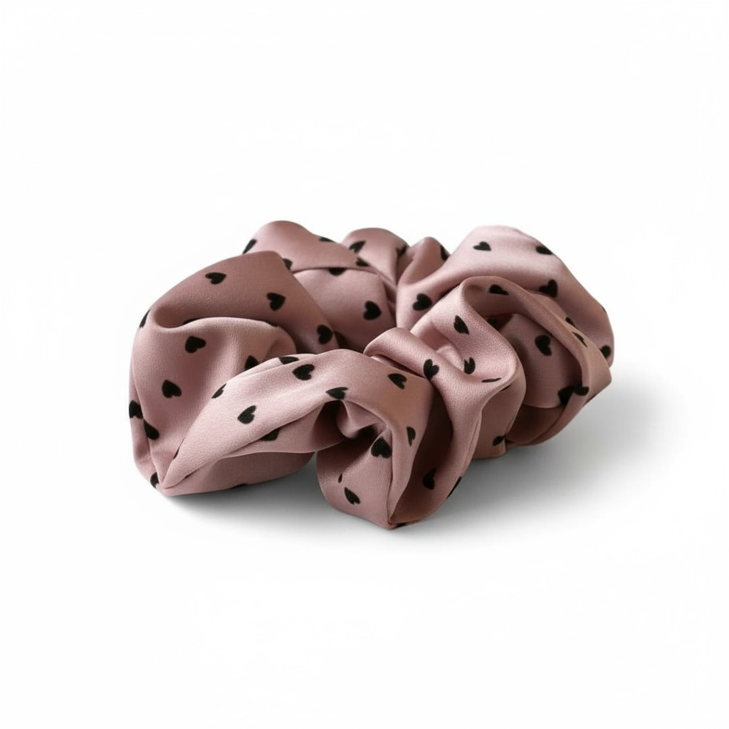 Scrunchie με μικρές καρδούλες