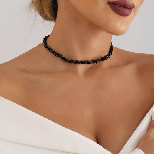 Μαύρο choker με χάντρες