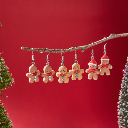 3 ζευγάρια gingerbread σκουλαρίκια
