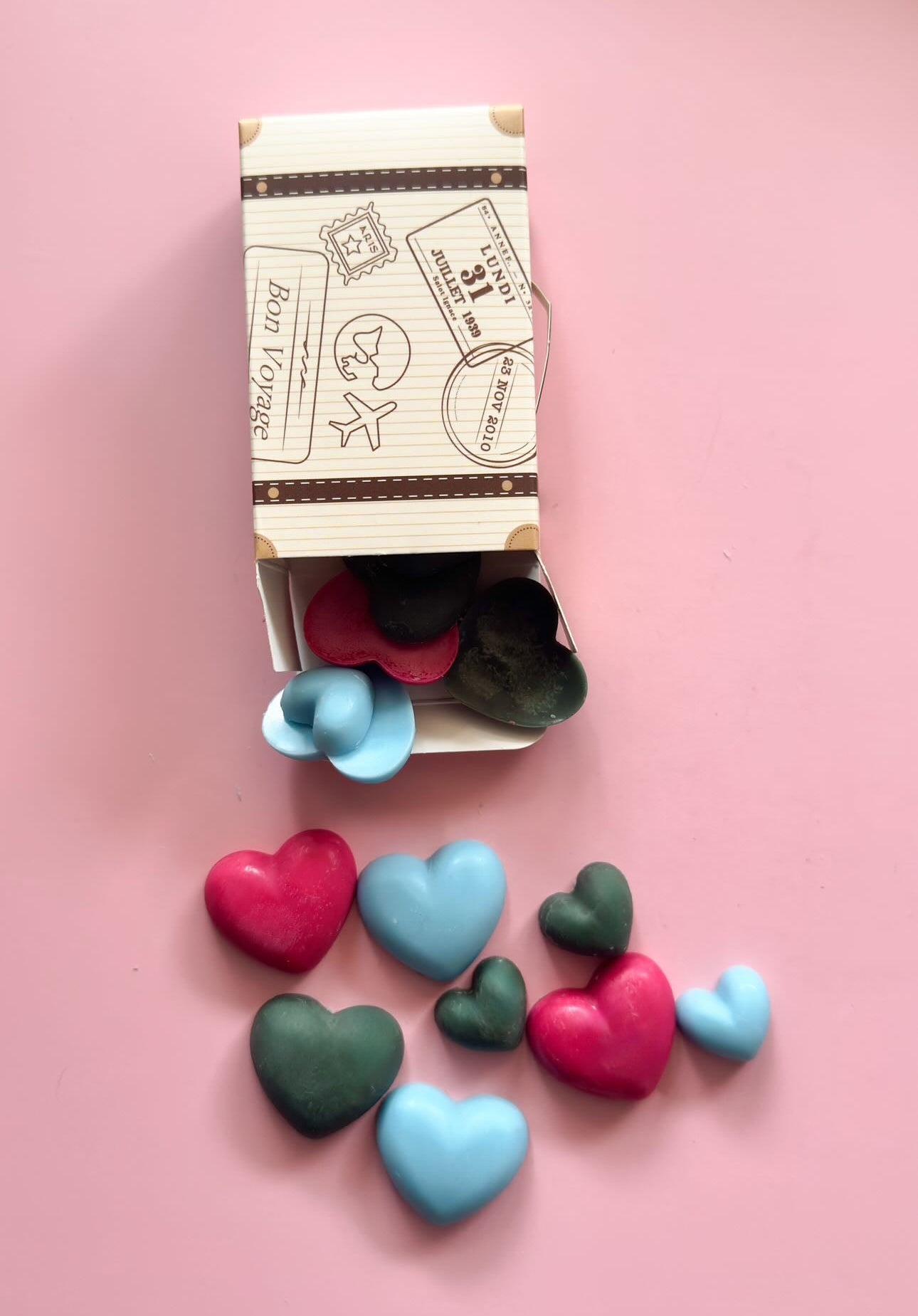hearts wax melts travel box